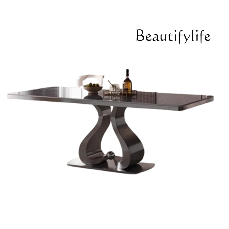 Wood Vinyl Dining Table Modern Extendable Extensio Industrial Dining Table Legs Metal Muebles De CocinaKitchen Furniture