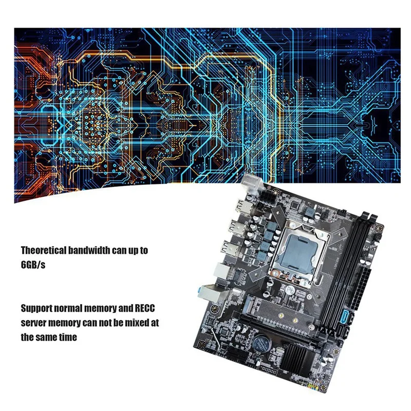 

X79 PC Gaming Motherboard With Switch Cable LGA1356 2XDDR3 ECC REG Memory Slot M.2 NVME SATA3.0 Motherboard Set