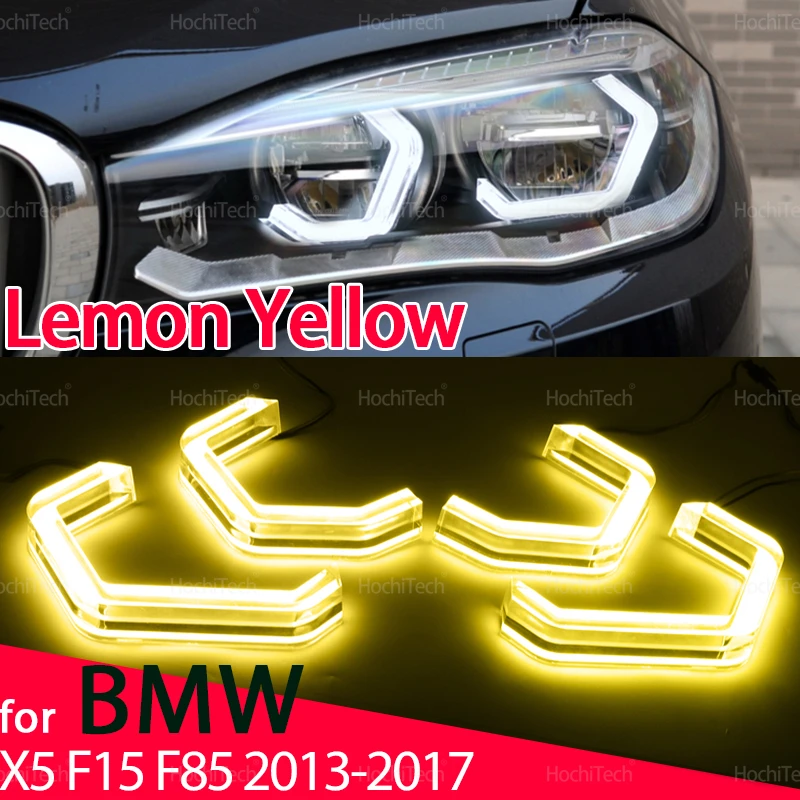 4 шт., лимонно-желтые светодиодные ангельские глазки в стиле CSL для BMW X5 F15 X5M F85 2013 2014 2015 2016 2017 M4, детали дневных ходовых огней в стиле