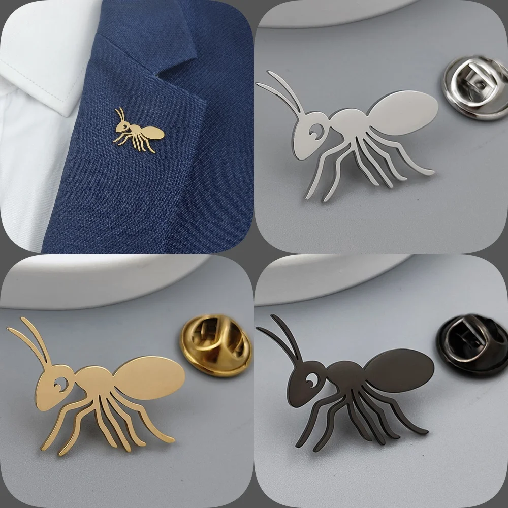 Fun gold-plated ant badge, ladies’ anti-exposure buttons, suit lapel pin, collar brooch, formal accessories
