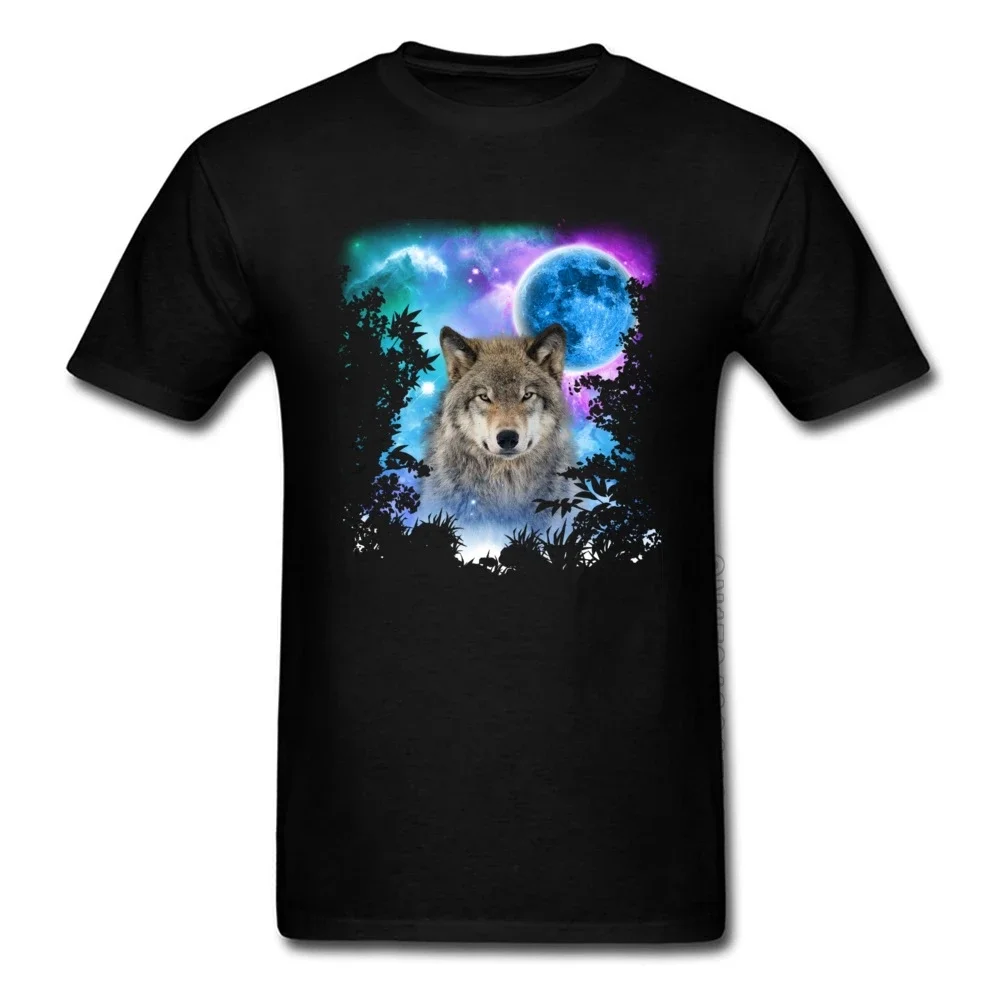 Good Quality 100% Cotton Short Sleeve T Shirts Novelty Men Top T-shirts Timber Wolf MidNight Forest Night T Shirt Cool Teeshirt