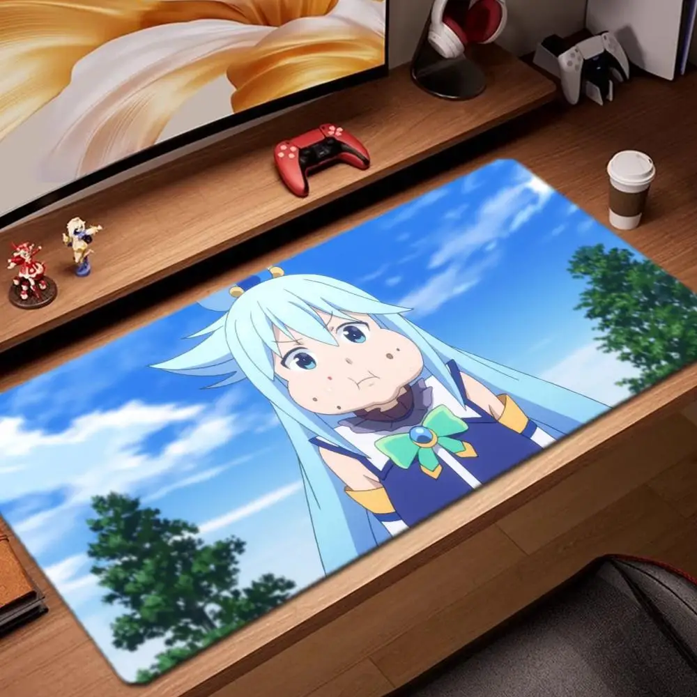 

Konosuba Sad Aqua Mouse Pad Game Accessories keyboard pad XXL large locking edge 1200X600 mm table mat Gaming mousepad