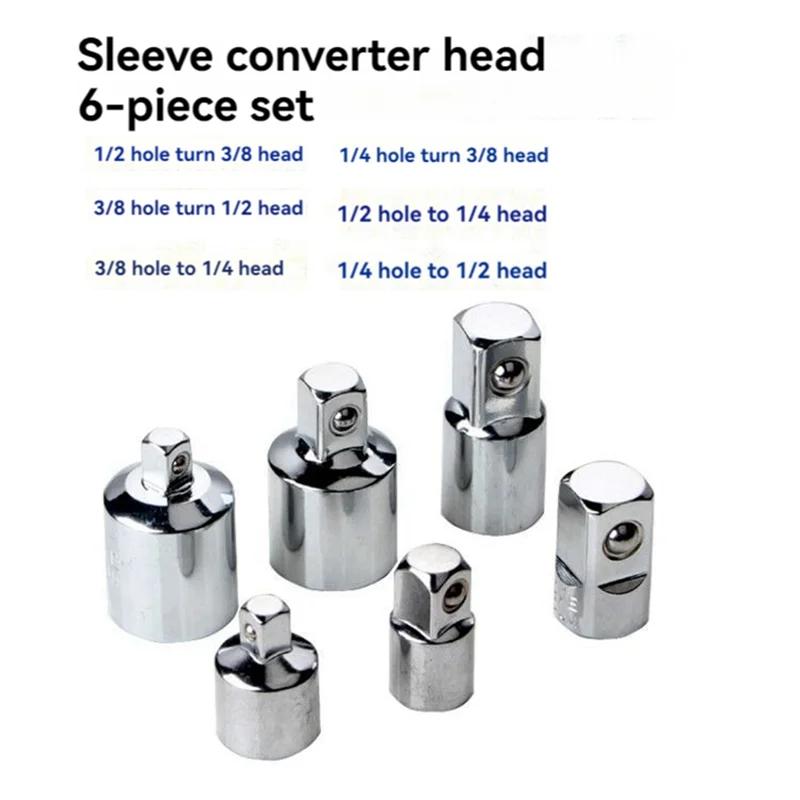 

AA76-6Pcs Ratchet Wrench Socket Converter Sleeve Heads Adapter With Universal Joint Conversion Adapter