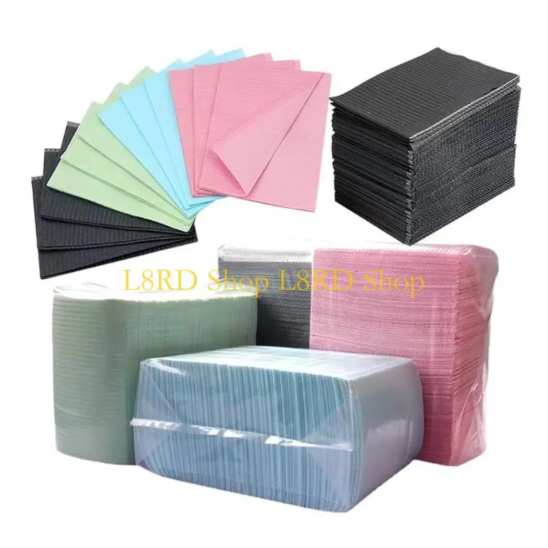 L8RD 125Pcs Foldable Polish Disposable Hand Cushion Holder Tablecloth Lint Paper Pad Manicure Tools Nails Art Hand Mat