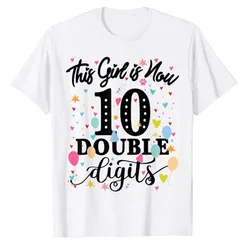 10歳の女の子のための誕生日プレゼントTシャツ,2桁の服,10年