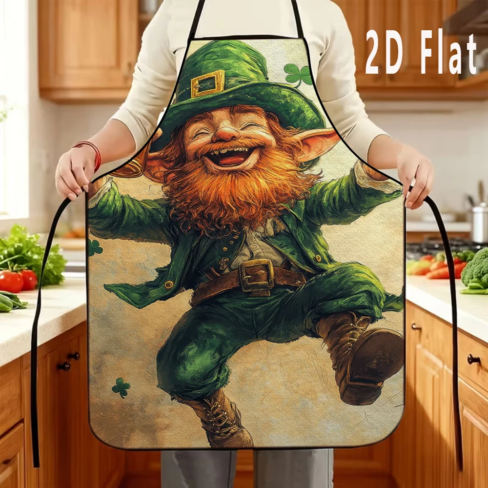 

Фартук с 2D-принтом ко Дню святого Патрика, 60x80 см, для кухни и ресторана, для барбекю, прочный и легко моется, 1 шт.