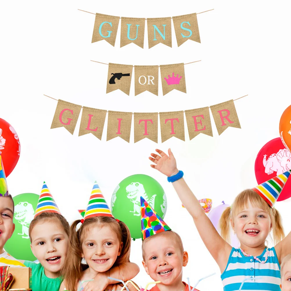 

Baby Gender Decoration Hanging Burlap Flags Hanging Boy Girl Boy Girl Bunting Baby Gender Reveal Banner Novelty Bunting