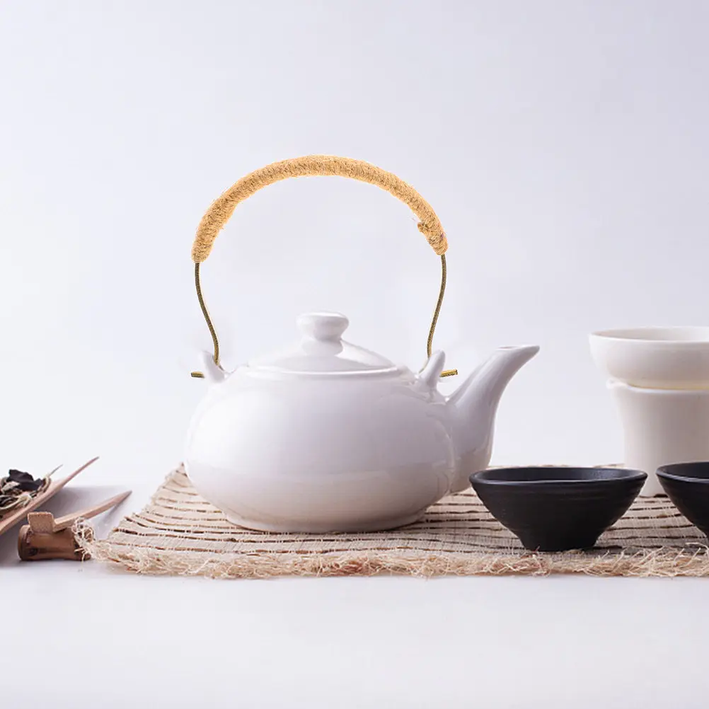 2Pcs Replacement Teapot Handle for Kettle Beech Wood Copper Alloy Strong Firm Decorative Retro Grip Tea Pot Parts Long Service