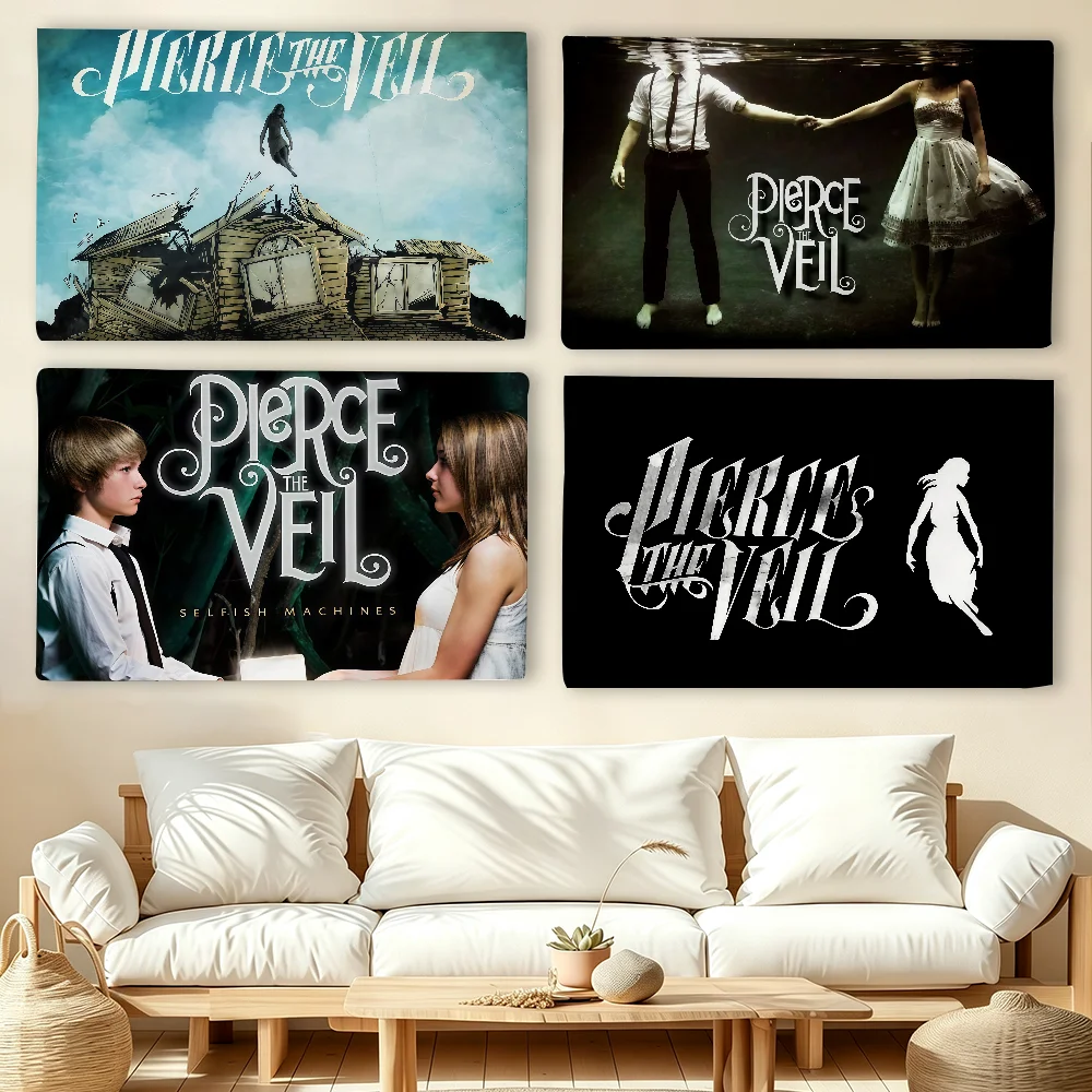 Rock band P-Pierce The V-Veil flag For Living Room Home Dorm Decor Wall Outdoor Camping Party Banner Gifts