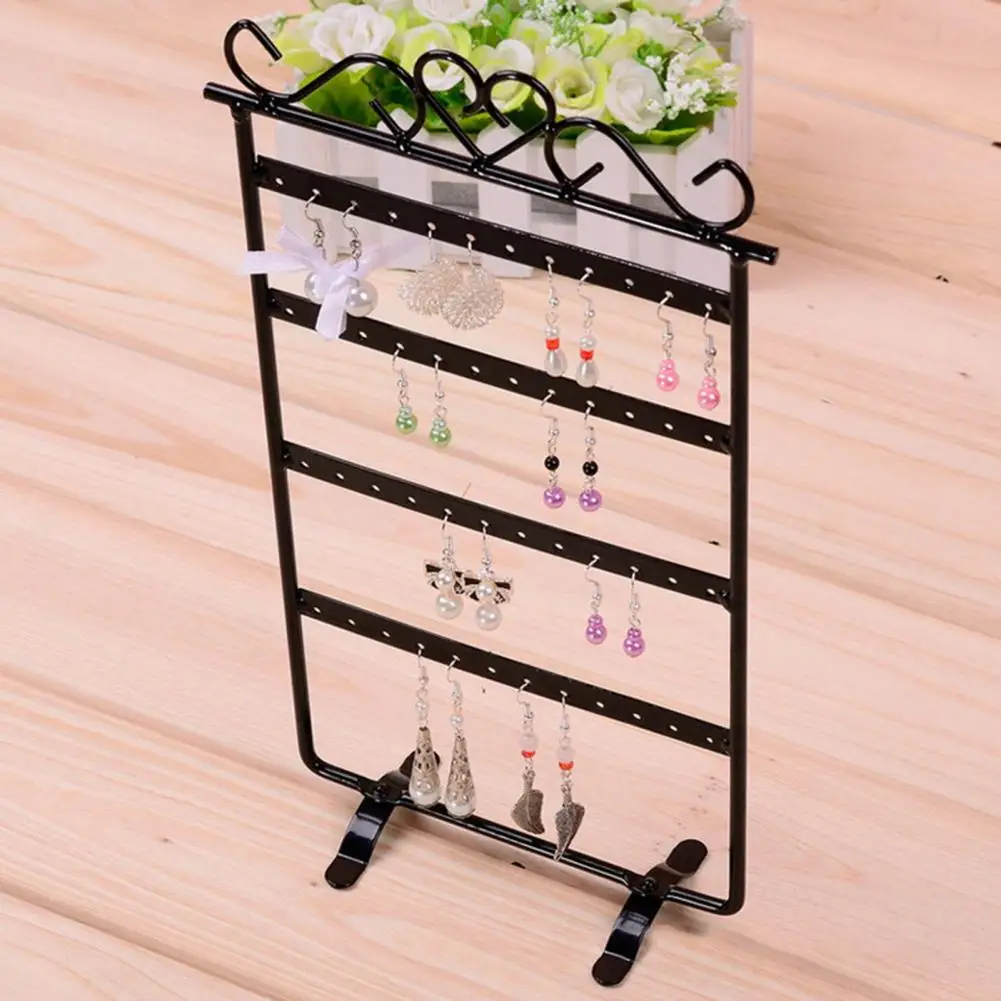 

Desktop Earrings Jewelry Display Rack Metal Iron 48 Holes Necklace Ring Jewelry Display Holder Jewelry Packaging