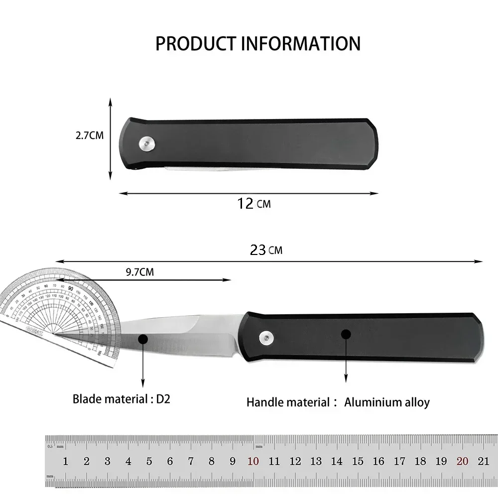 Folding Pocket Knife D2 Steel Blade Aluminum Handle Outdoor AU TO Knife Camping Hunting Self Defense EDC Tool Tactical Knife