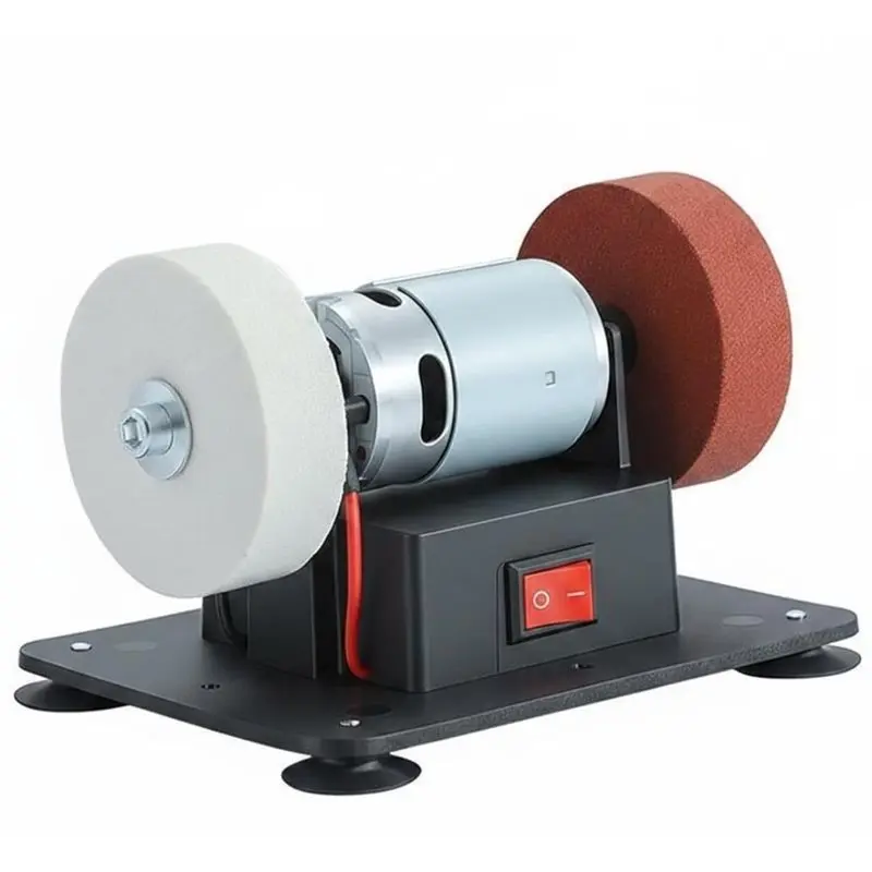 US Plug Compatible Mini Bench Grinder Electric Polishing Grinder Multi-Function Compact Size For Home Repair, Workshop