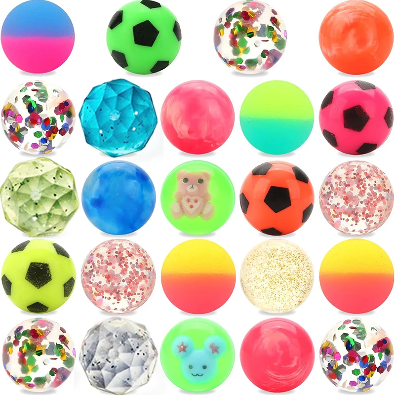 10 pezzi palline rimbalzanti 25mm gomma giocattoli per bambini palla elastica stile misto giocattolo per interni ed esterni palla galleggiante regalo di compleanno TMZ
