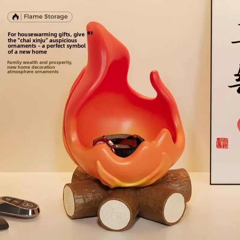 Firewood Ornaments Move To A New Home, Flames Are Festive, Entrance Storage Key Storage Tray