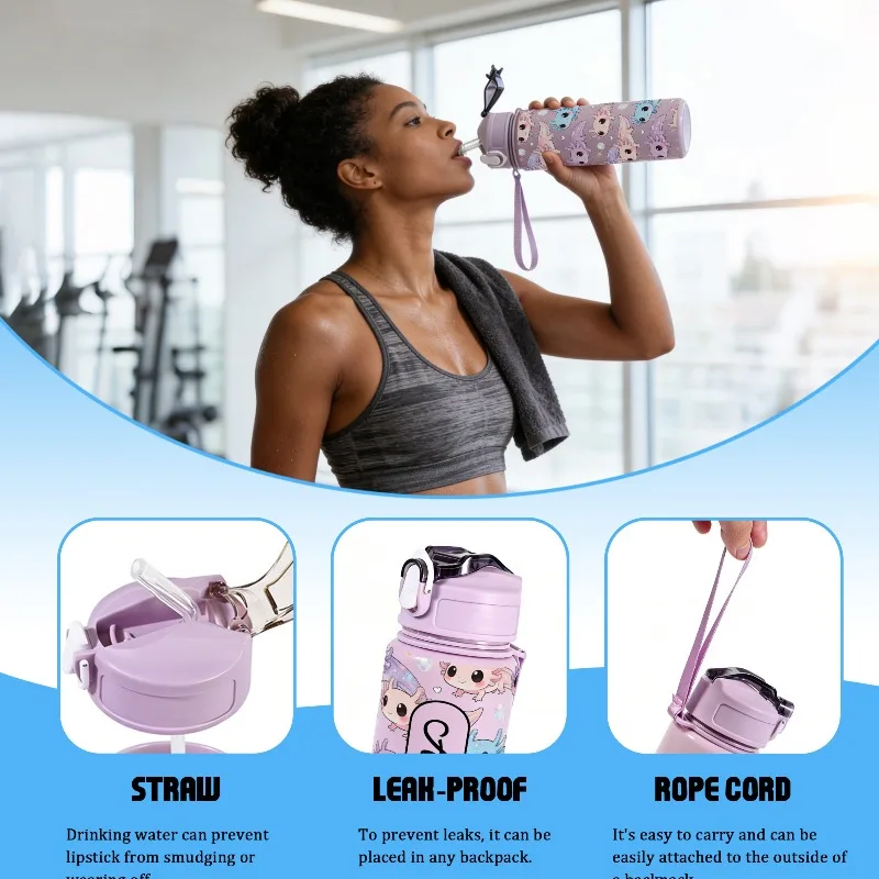 Personalized Pattern 25Oz/750ML Leakproof Sports Water Bottle Portable Reusable for Gym Hiking Cycling School Office Gift Idea