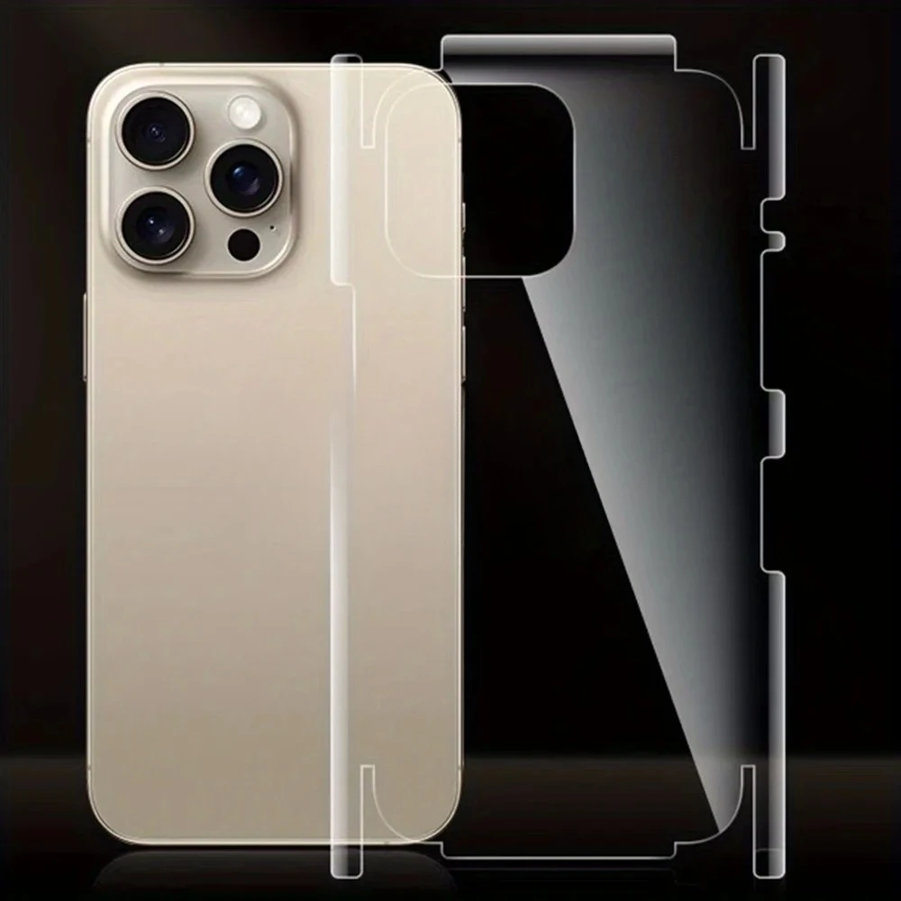 

Hydrogel Film for iPhone 16 Pro/Pro Max/Plus, Full Coverage Back & Side Frame Protector, Ultra-Thin Clear Anti-Scratch Skin