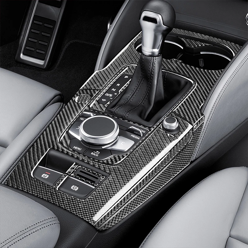 For Audi A3 S3 RS3 8V 2013-2019 Accessories Carbon Fiber Center Console Dashboard Air Vent Panel Trim Set Car Interior Sticker