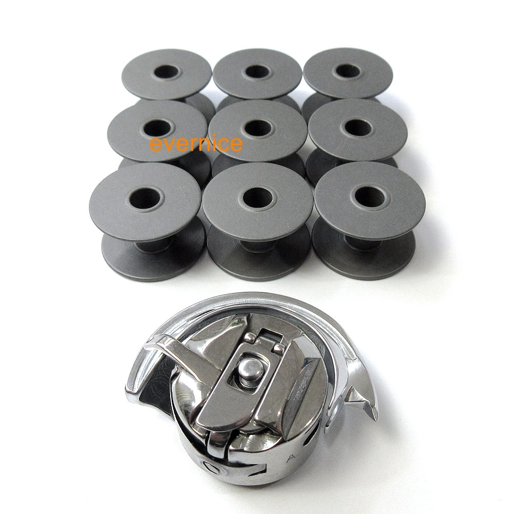 Shuttle Hook & Bobbin Case & 10 Bobbins for JUKI AMS-210D AMS-215D AMS-221D MOL-254