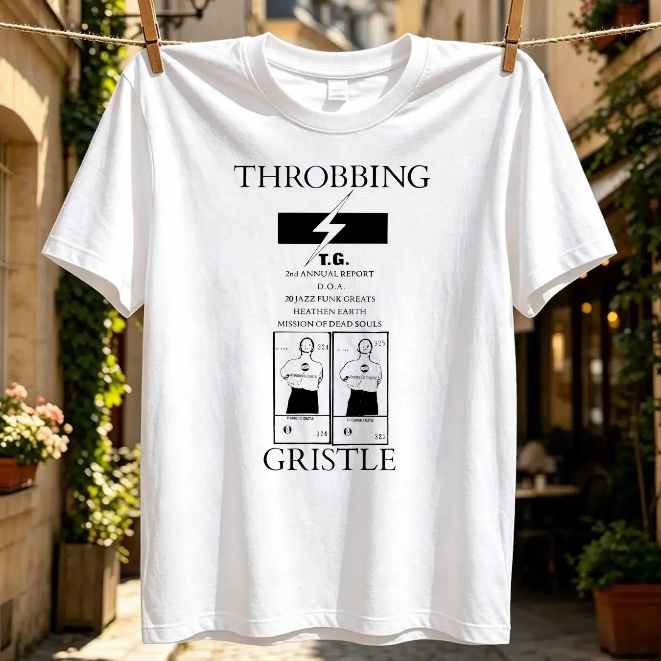 washed T Shirt THROBBING GRISTLE LPs 20 jazz funk greats doa psychic TV clock dva long or short sleeves vintage Washed