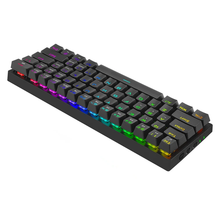 

Wireless Wired Gamer 60% Mechanical Keyboard 61 Keys RGB Hot Swappable Gaming Keyboard