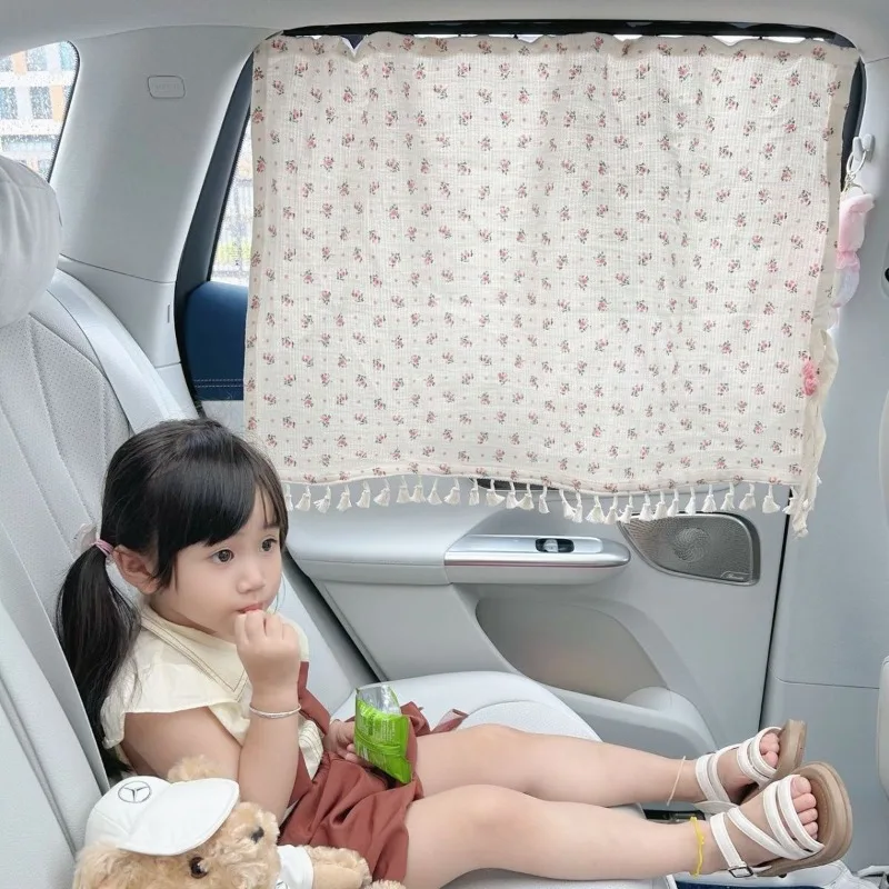 

Занавески для конфиденциальности автомобиля с героями мультфильмов, встроенные рельсовые автомобильные аксессуары, защита от солнца, цветочный узор, детские солнцезащитные шторы на боковое окно автомобиля