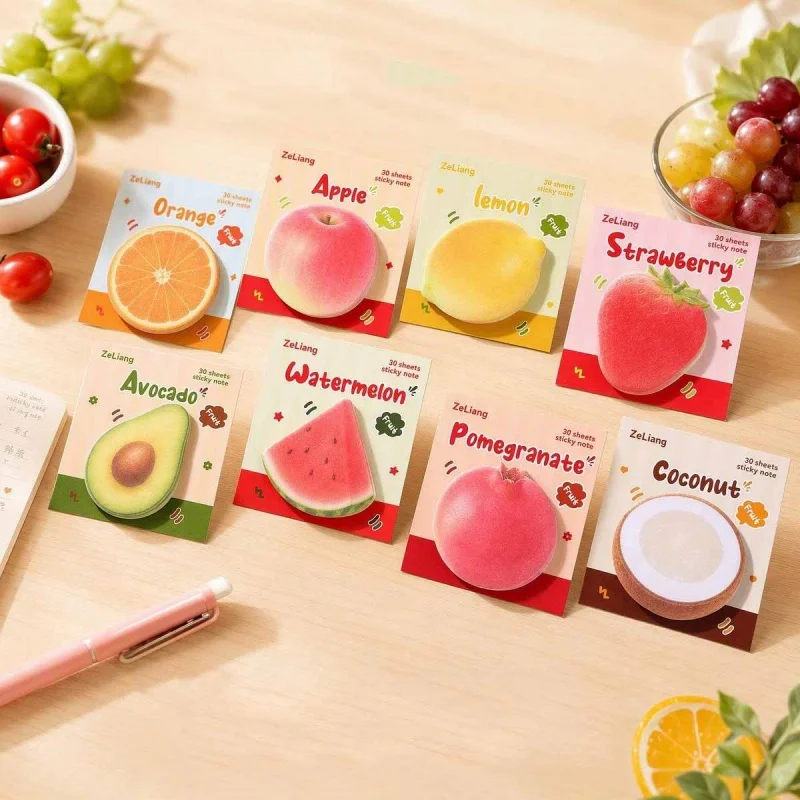 48pcs/lot Creative Avocado Orange Strawberry Fruit Memo Pad Cute N Times Stationery Label Notepad Bookmark Post School Supplies