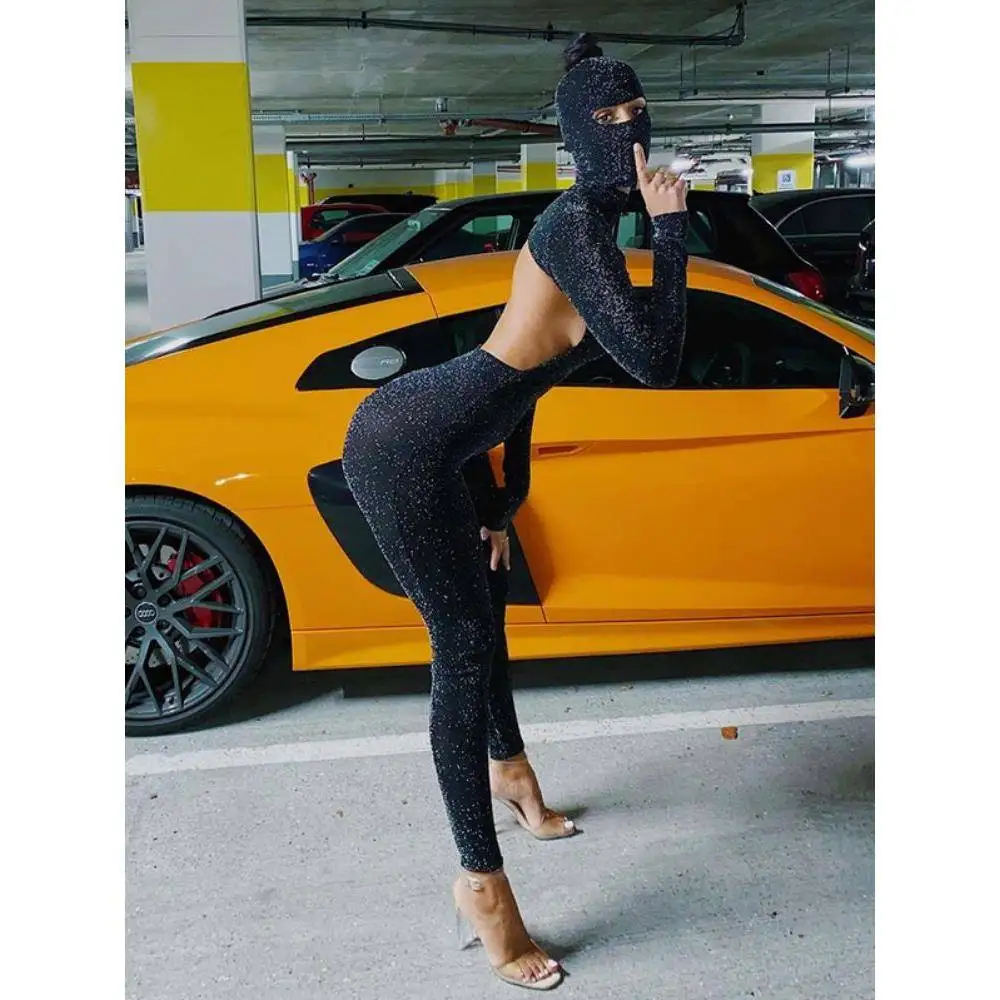 Longsved Highneed ter Jumpsuit Women's Long Sve Bal One-Piece Street Sle Low Waist ort Length Other Fabric