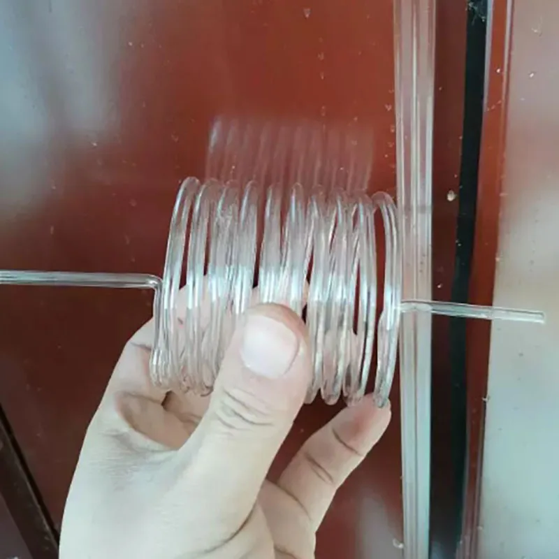

High temperature resistant glass spiral condensation tube serpentine bend tube diameter 65mm height 170mm interface 5mm