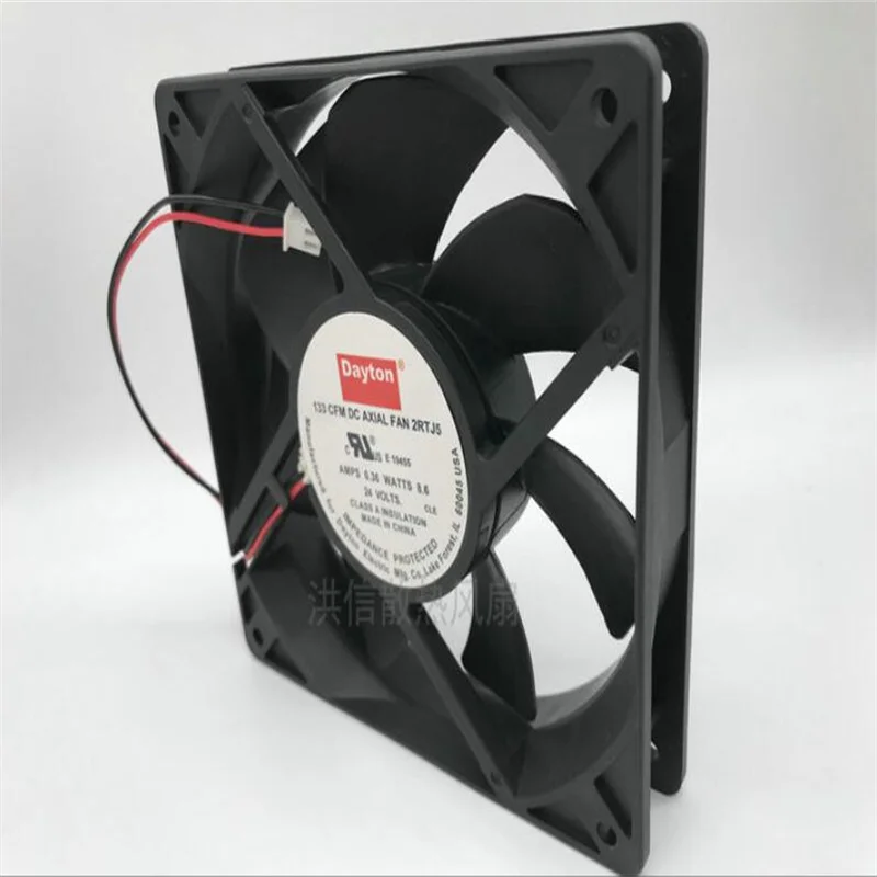 Dayton 133CFM DC AXIAL 2RTJ5 24V 0.36A 12025 12CM two-wire cooling fan