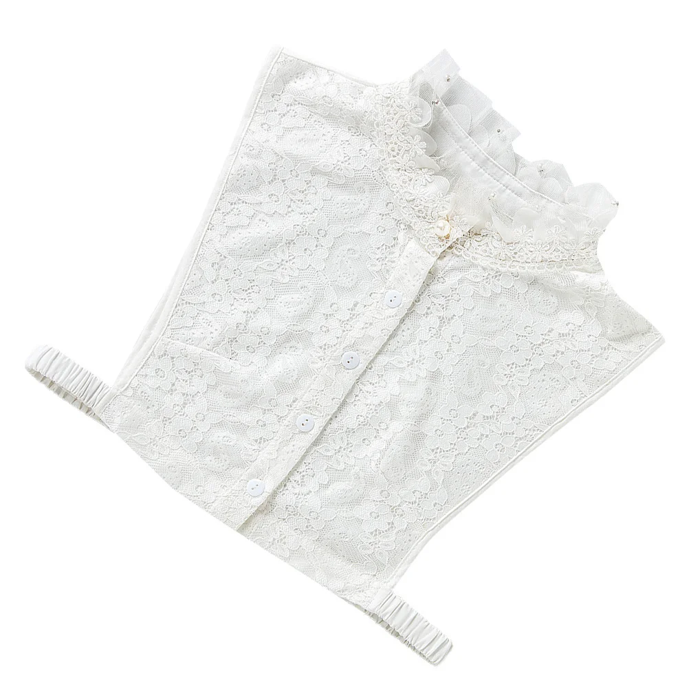 الشيفون الكشكشة St طوق انفصال كاذبة قميص التبعي المرأة الزخرفية برقبة سترة هوديي خفيفة الوزن التنفس