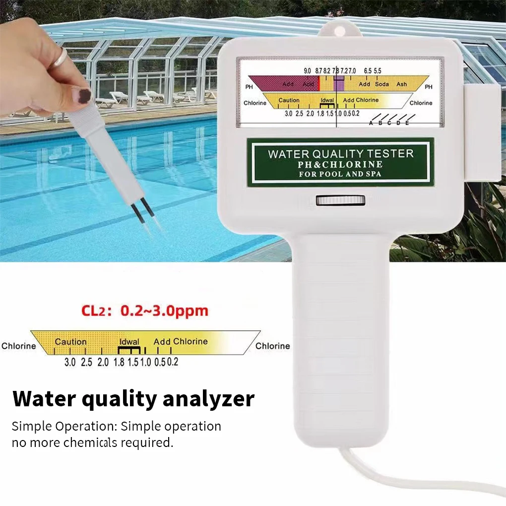 

PH Meter Water Quality Chlorine Plastic Pool Tester Multi-function Tools