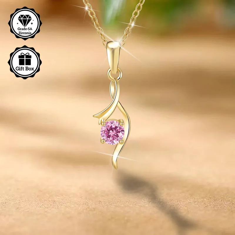 

Ювелирные изделия LAMVOICE для женщин/гипоаллергенное колье, рождественский подарок для, колье с цирконием 0,5 карата, ювелирные изделия высокого качества