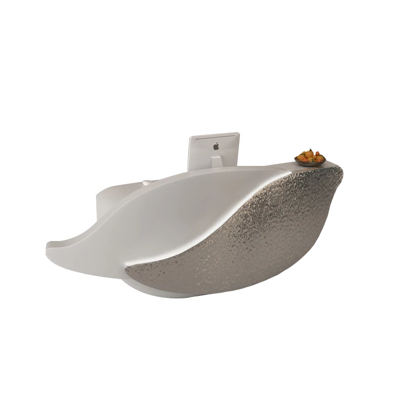 us- Salon Front Desk Imitation Marble Art  Nail Salon Clothing Store Barber Shop Creative Office Hotel Gym  Reception Desk！