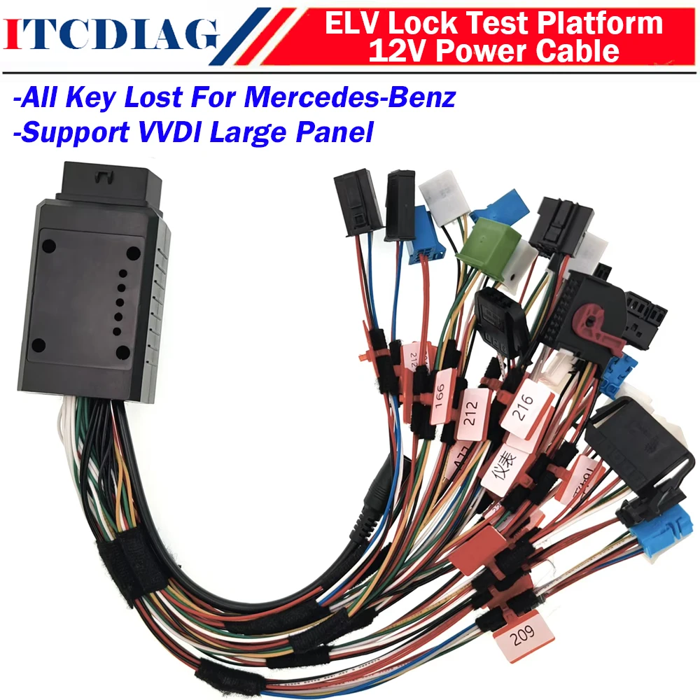 

Full-Function ELV Lock Test Platform Cable 12V Power For Mercedes-Benz All Key Lost Support VVDI Large Flat Panel Wiring Harness
