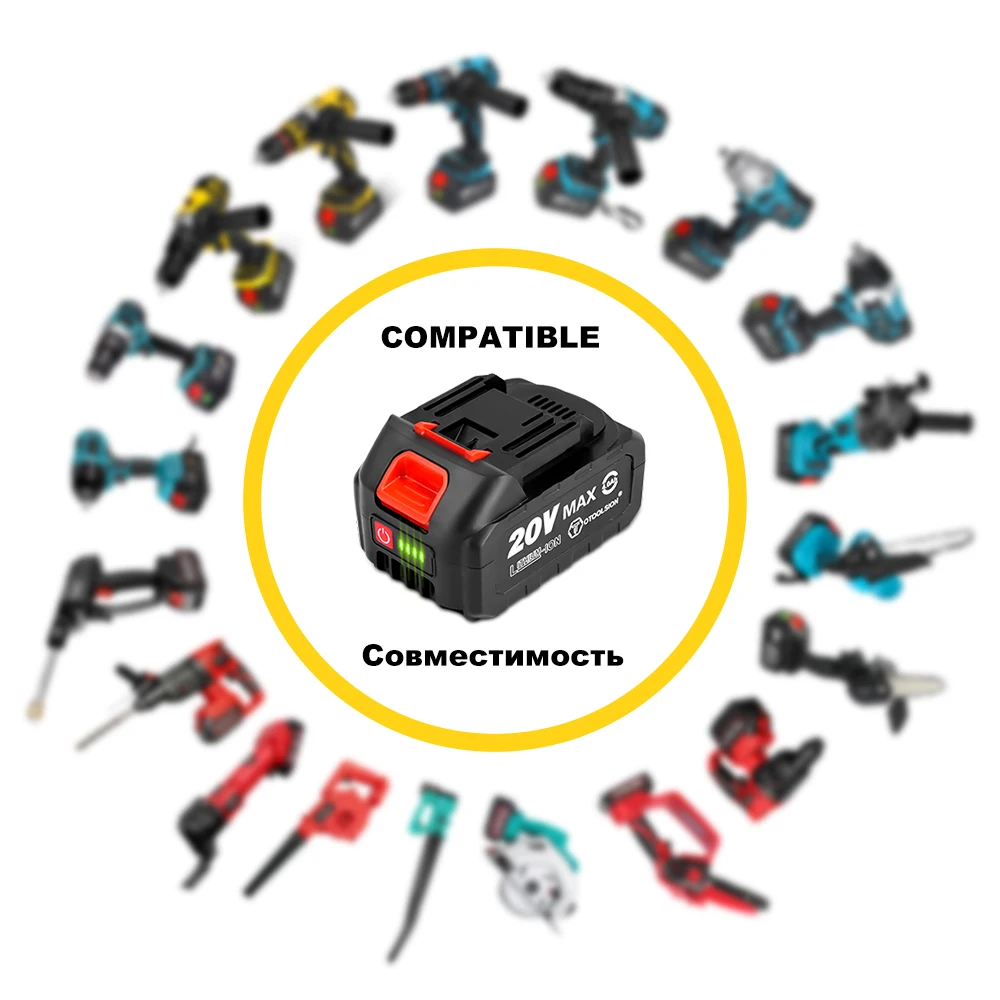 20V lithium battery charging 18650 milliampere battery cordless chain saw drill bit cordless screwdriver power tool