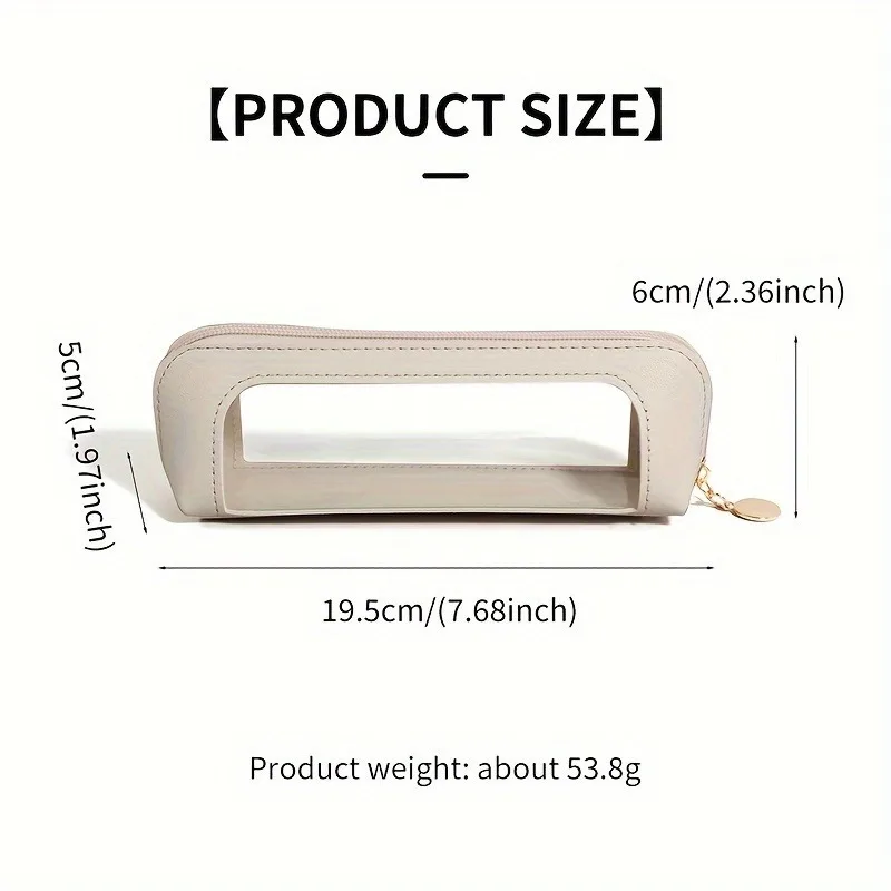 1pc Stylish Pen Case - Large Capacity School & Office Organizer with Zipper, PU Leather Pen Pouch for Office Workers, Teacher