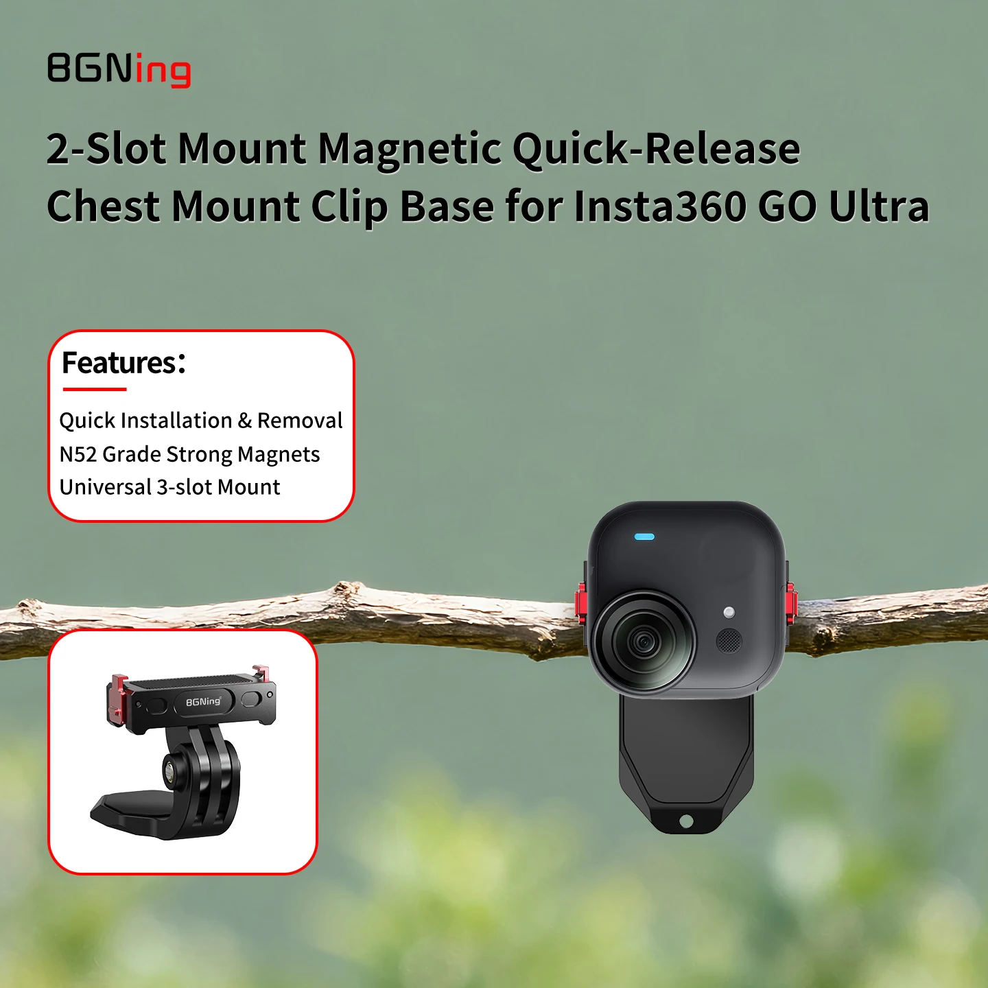 Action Kamera Halterung POV Brust Hut Clip für Insta360 Go3S Rahmen Feste Magnetische Quick Release für Go Ultra für DJI GoPro Halterung – Detail 9