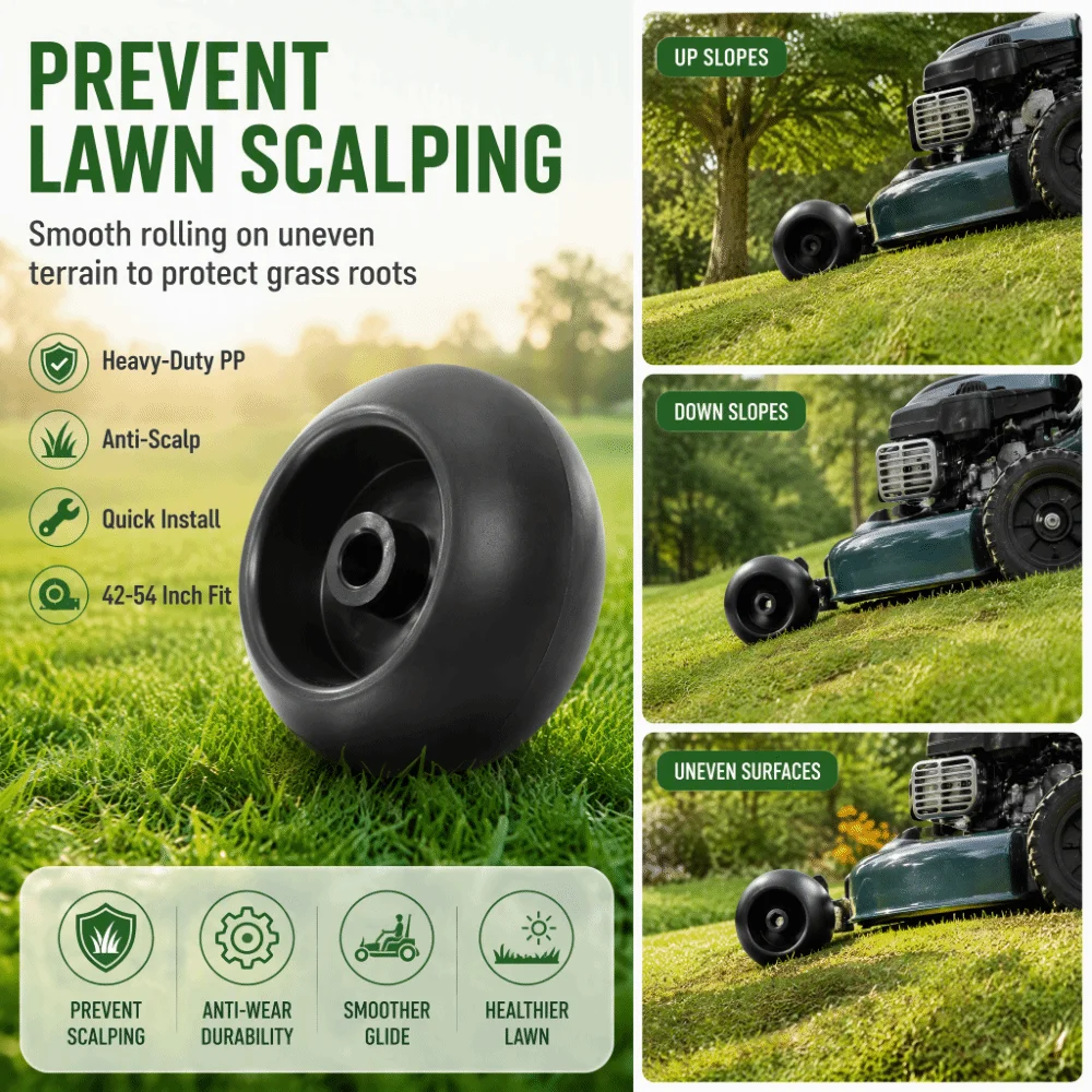 Tidy PA Lawn Mower Deck Wheels Black Durable Deck Support Wheels Bolt On Kit Riding Mower Repair