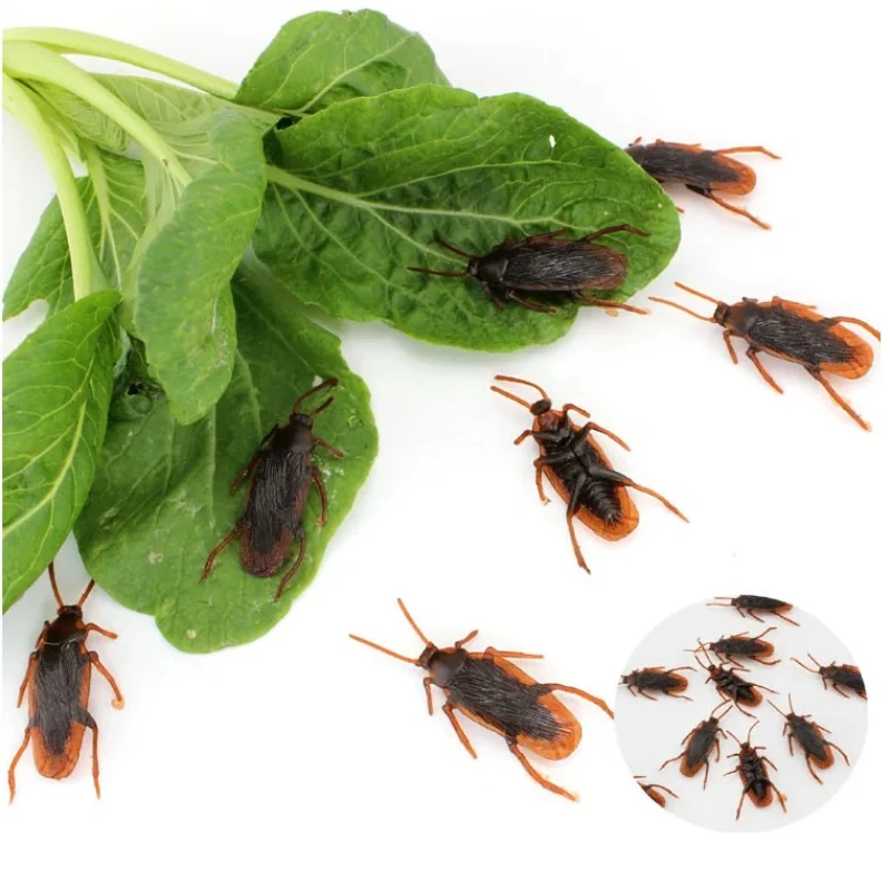 

10Pcs/Lot Special Lifelike Model Simulation Fake Rubber Cock Cockroach Roach Bug Roaches Toy Prank Funny Trick Joke Toys