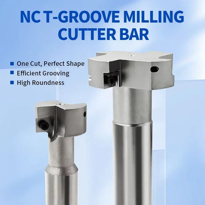 SMP High Precision T-Slot Milling Cutter Holder, Straight Shank Side Milling and Grooving Tool Holder, Suitable for