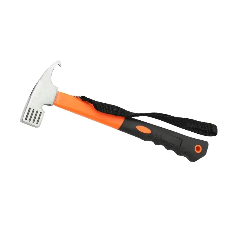 Multifuncional Ground Peg Hammer, Camping Tent, Aço de alto carbono, Caminhadas Acessórios, Outdoor