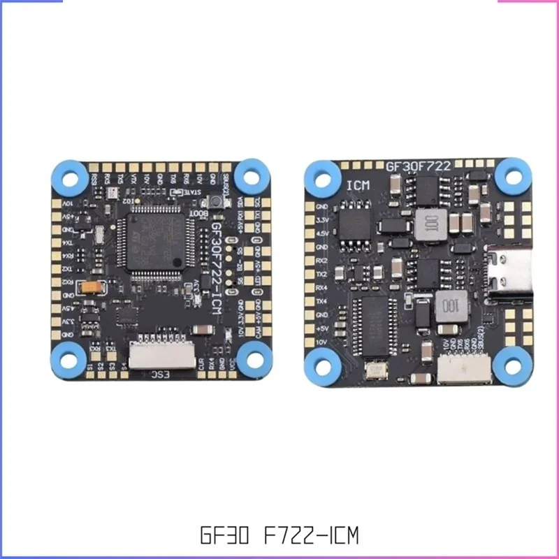 

For RC FPV Freestyle HD Drone Parts:F722 Baro OSD 5V 10V Dual BEC Flight Controller GF30F722-ICM 3-8S 30.5X30.5Mm