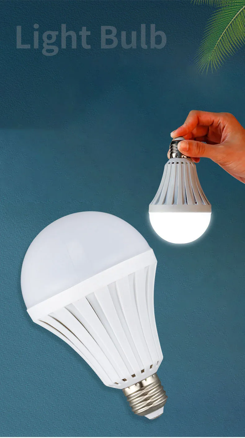 

Rechargeable Emergency Light Bulb 5-15 Watt White 5000K Battery Powered Light Bulb LED Battery Operated Light Bulb