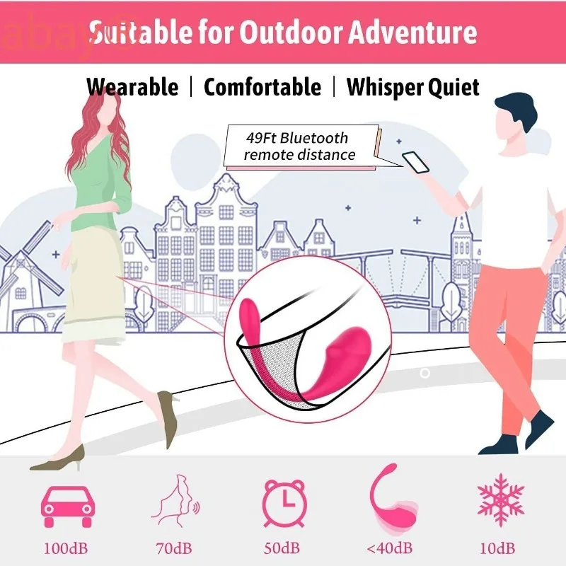 ช่องคลอดบลูทูธ APP AV vibrator กระตุ้น clitoral G-spot anal นวดเพศหญิงของเล่นชุดชั้นในสวมใส่ ball