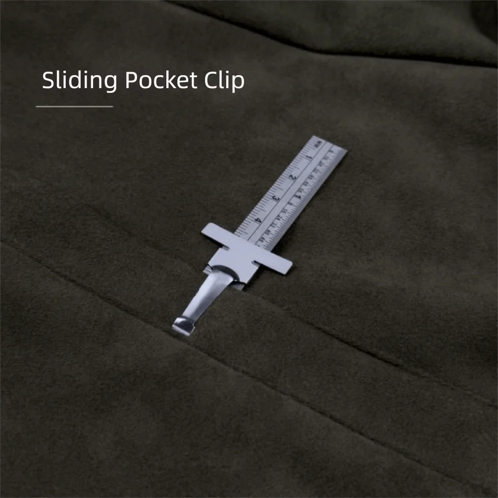 Detachable Clip Stainless Steel Ruler Engraved Scale Accurate Scale Pocket Ruler Metric and Imperial Stainless Steel