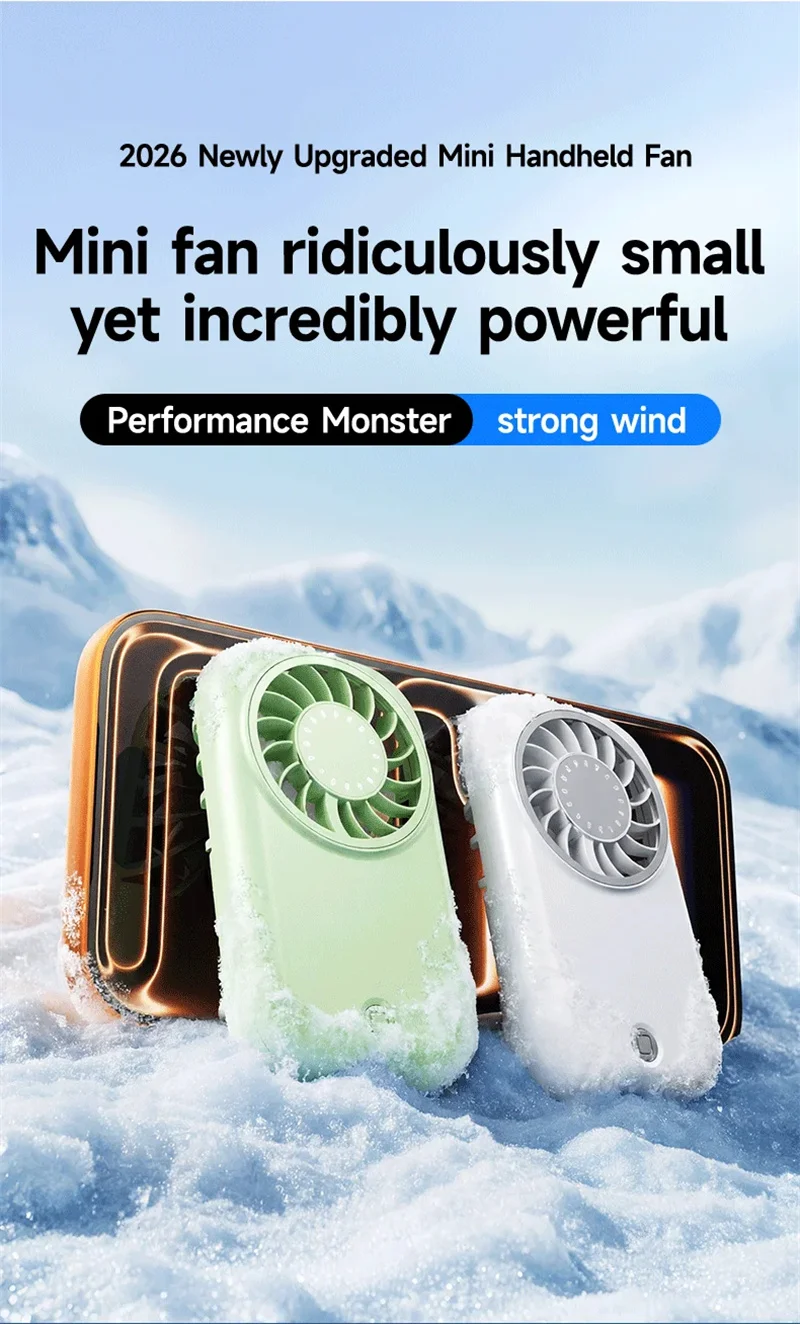 Portable Fan Mini Quiet Handheld Personal USB Rechargeable Fan Operated for Home Office Outdoor Travel, 1200mAh Hands Fans