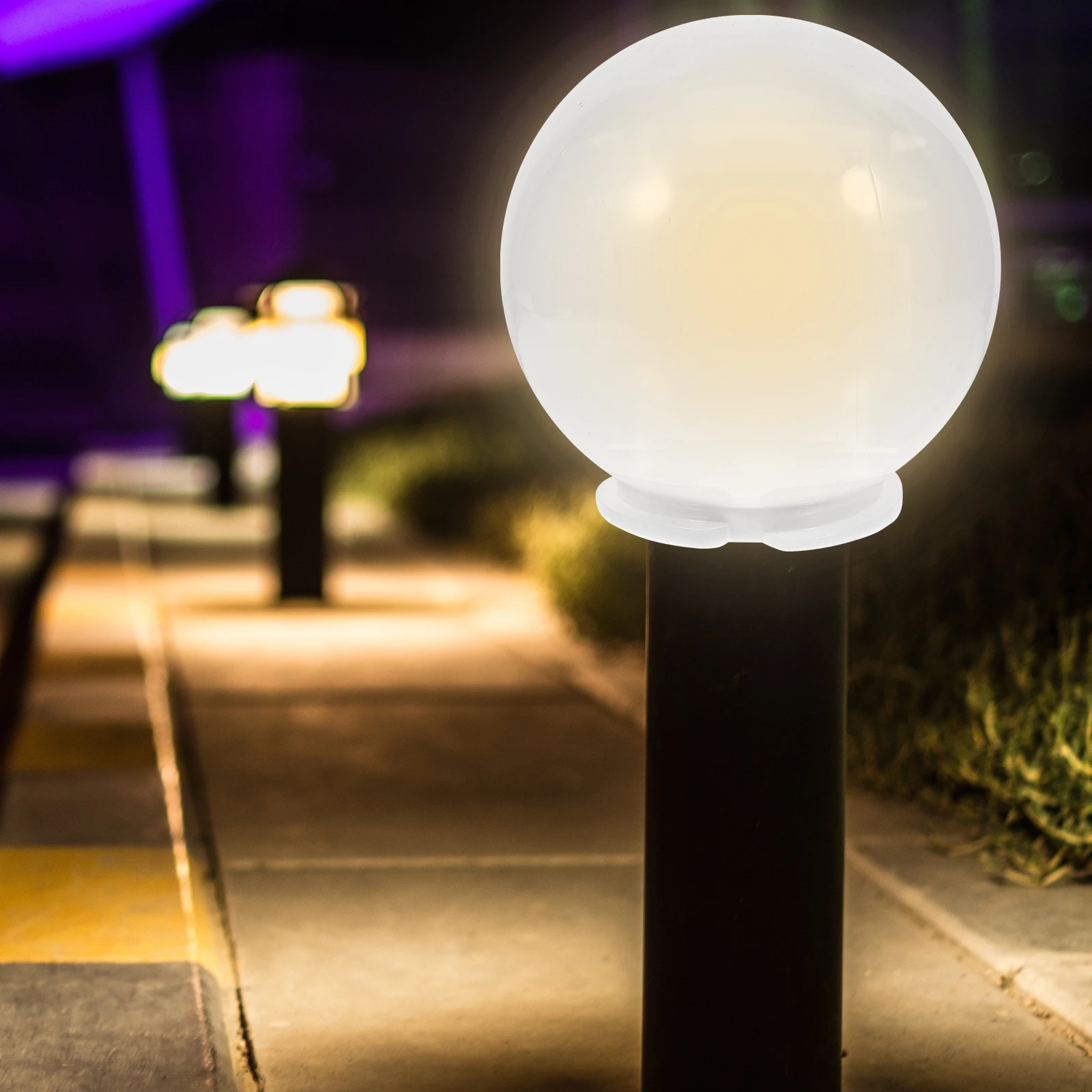 

150x95mm Garden Lamp Shade White Plastic Outdoor Post Light Cover Replacement Corrosion Resistant Weatherproof Globe for Patio