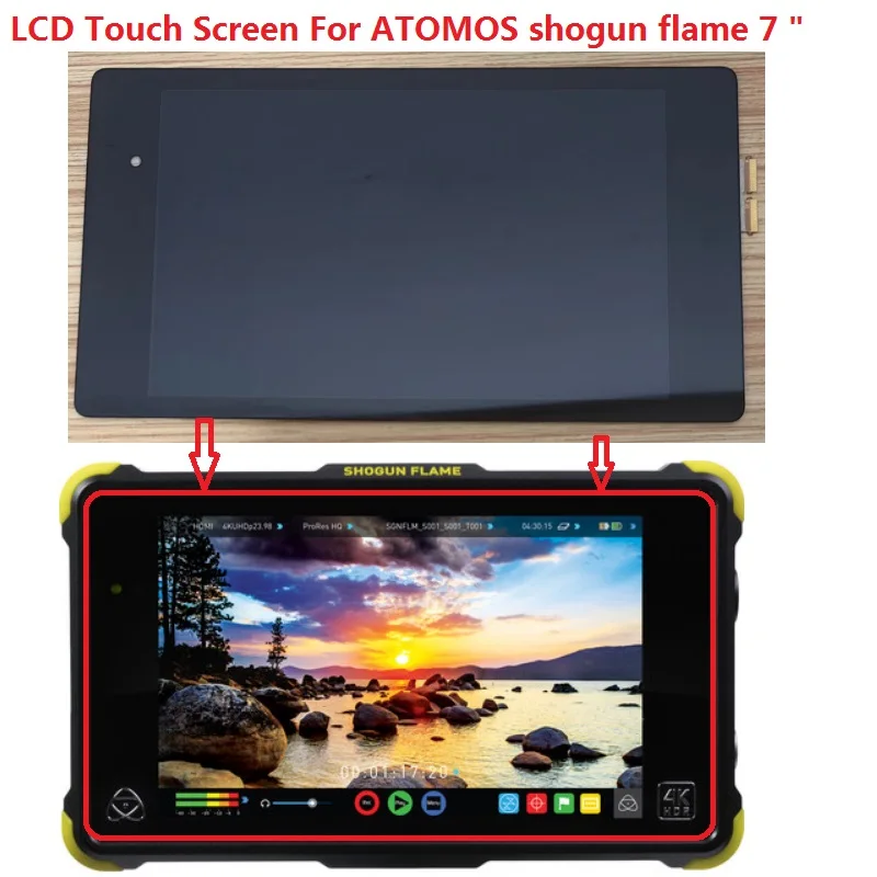 

7-дюймовый ЖК-дисплей с сенсорным экраном для ATOMOS shogun, стеклянный дигитайзер, полная сборка