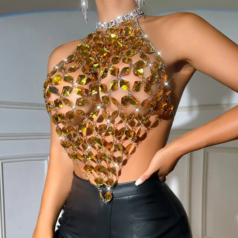 Body Jewelry Totally Hand-made New Fashion Chest Chain European And American Luxury Night Club Party Bra Chain Body Chain