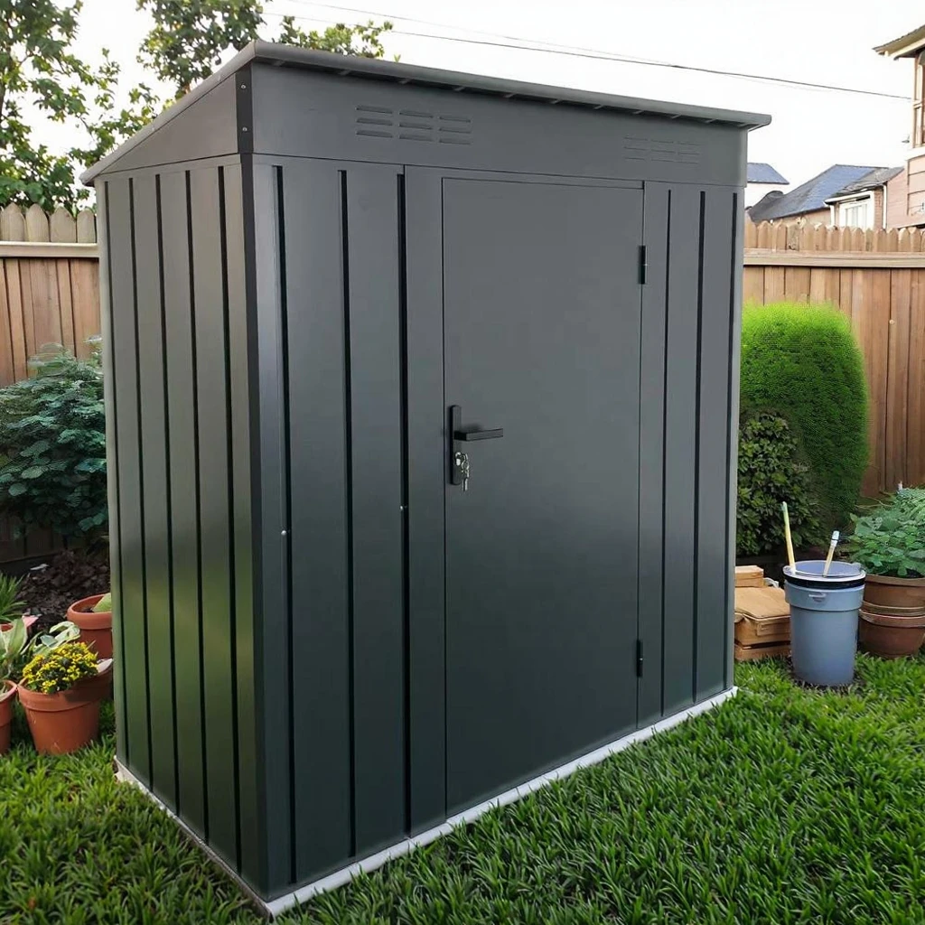 High-End Metal Storage Shed Container Windproof Long-Lasting Garden Tool House with Easy Assembly Steel Frame for Backyard Use